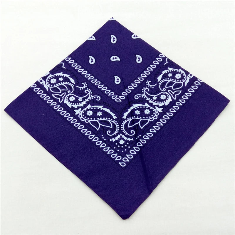 12pcs Polyester Cotton Cashew Flower Hip-hop Bandanas For Women Pocket Square Head Neck Scarf Wristband Handkerchief Men