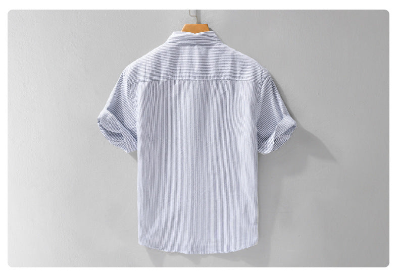 Stripe Shirt Korean Popular Clothes Luxury Elegant Men's Shirts and Blouses Tiki Summer T-shirt Man Hawaiian Short Sleeve Mens