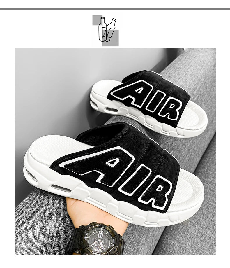 2024 New Style Slippers For Men Beach Summer Men's Flip Flop Outdoor PU Non-slip Platform Mans Sandals Fashion Male Footwear