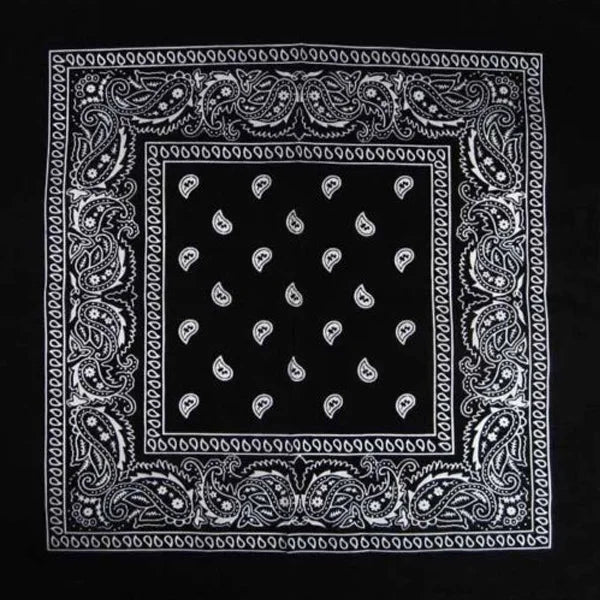 New Fashion Hip Hop 100% Cotton Bandana Square Scarf 53cm*54cm Black Red Paisley Headband Printed Women Men Boys Girls