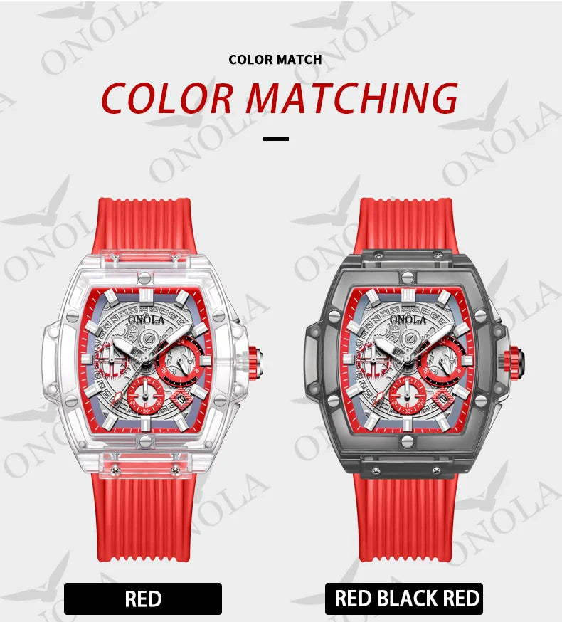 Transparent Plastic Waterproof Luxury Watch Men and Women Brand ONOLA Faionsh Quartz Silicone Men Watches Relojes Para Hombre