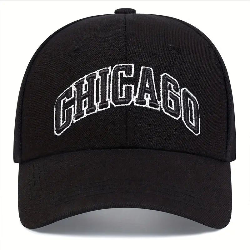 Unisex CHICAGO Letter Embroidery Baseball Caps Spring Autumn Outdoor Adjustable Casual Hats Sunscreen Hat