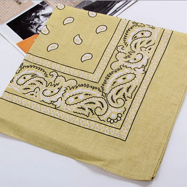 New Fashion Hip Hop 100% Cotton Bandana Square Scarf 53cm*54cm Black Red Paisley Headband Printed Women Men Boys Girls