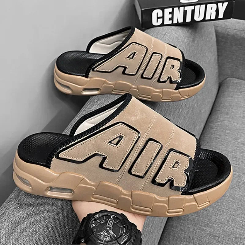 2024 Men Casual Sports Slippers Original Luxury Brand Air Cushion Slippers for Men Outdoor Non-slip Breathable Open-Toe Sandals