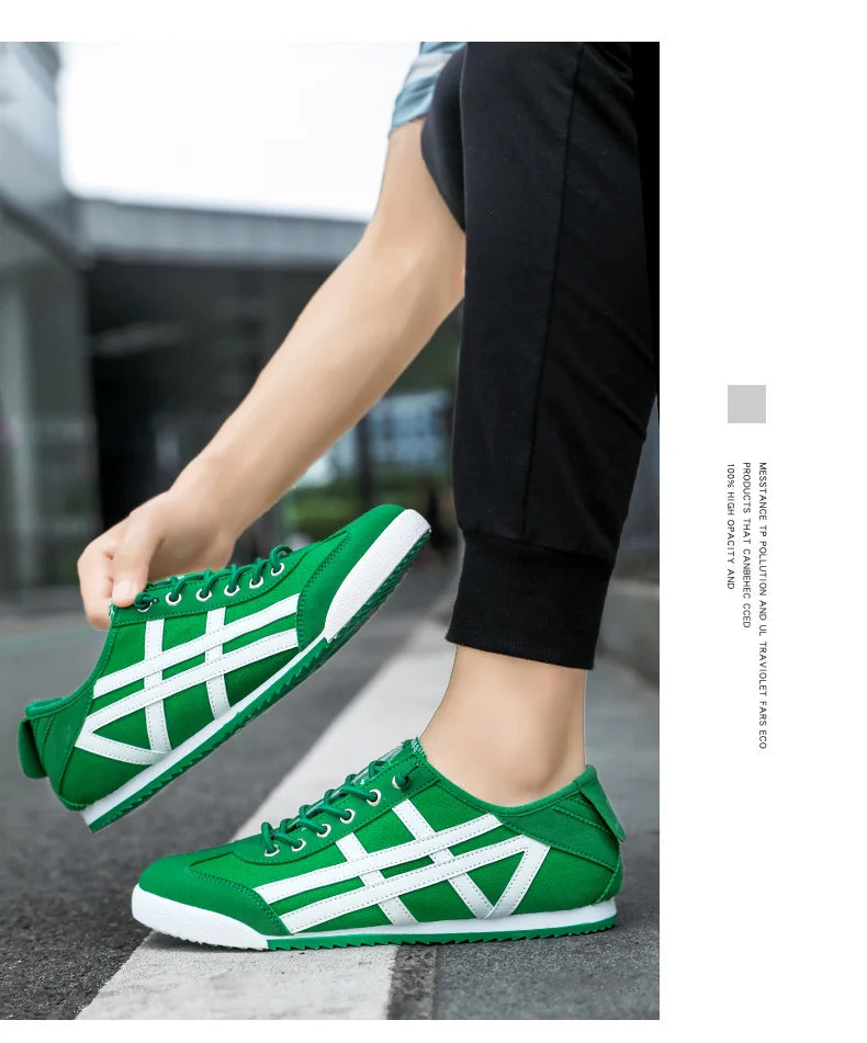 Fashion Green Summer Men's Sneakers Canvas Shoes Low-Top Comfortable Flat Vulcanized Shoes for Men Breathable Gym Mens Trainers