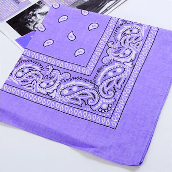 New Fashion Hip Hop 100% Cotton Bandana Square Scarf 53cm*54cm Black Red Paisley Headband Printed Women Men Boys Girls