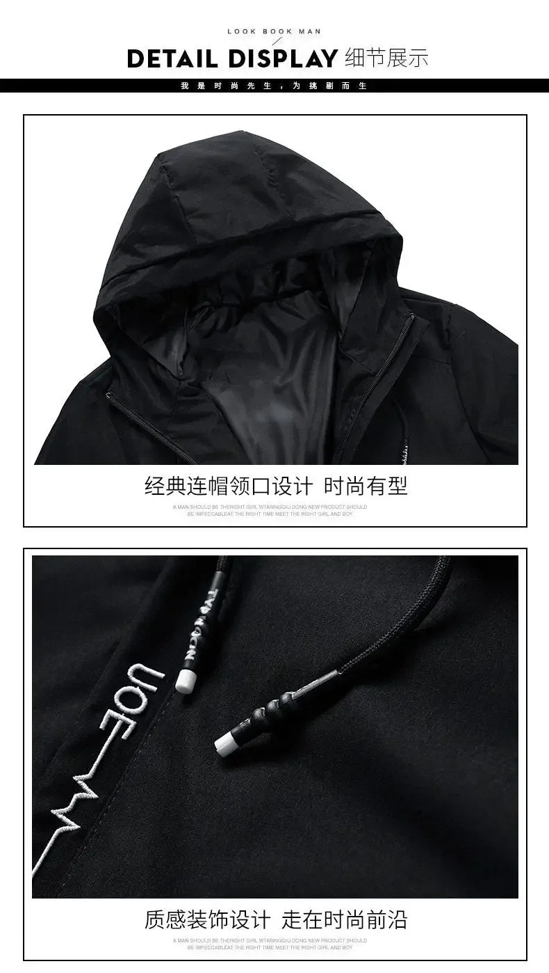 2023 New Spring And Autumn Brand Men's Windproof Zipper Jacket Casual High Quality Hooded Baseball Jacket Outdoor Sports Jacket