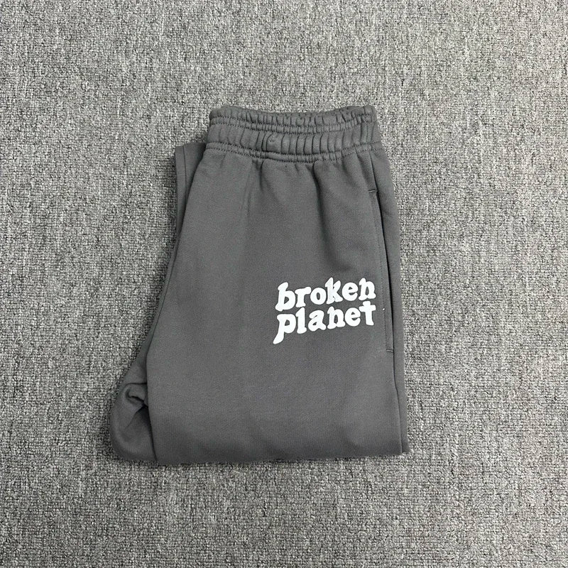 Foam Print Logo Broken Planet Track Pants  Men Women High Quality Cotton Clothes Streetwear Casual Jogger Trousers Sweatpants