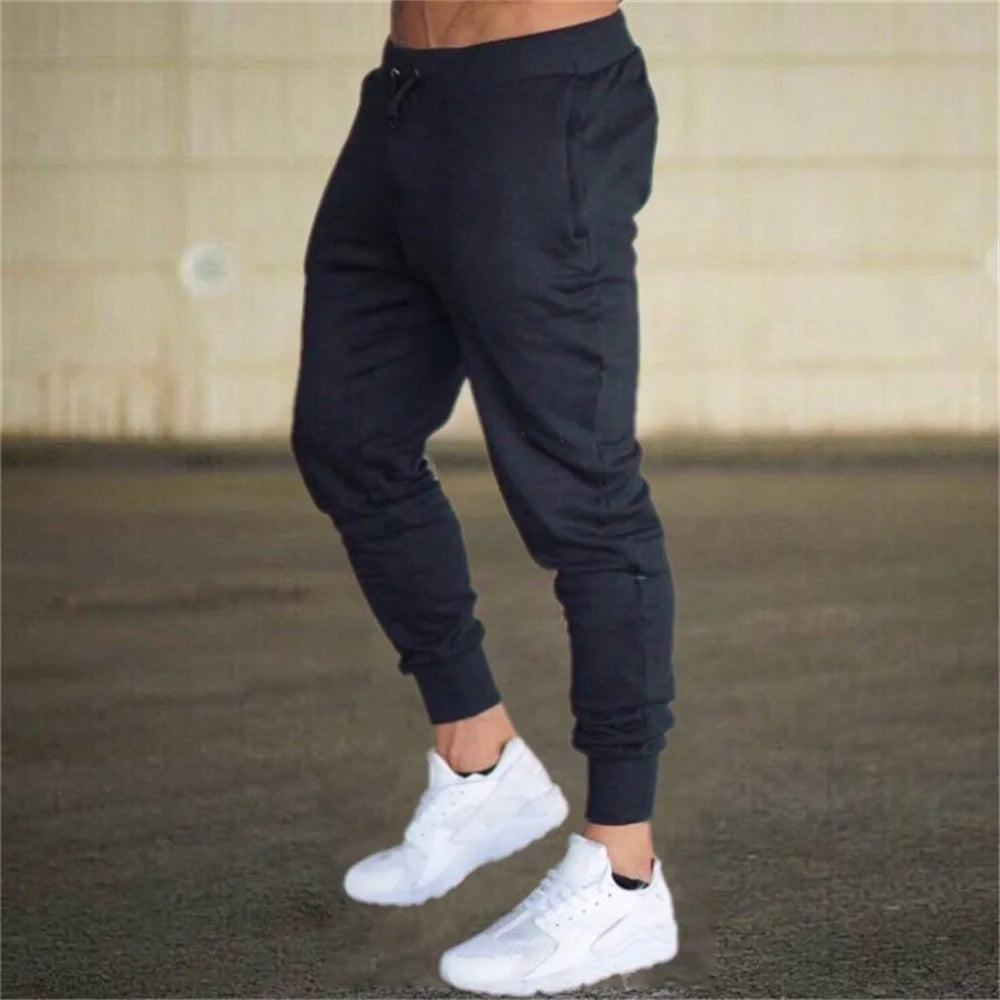 2024 Fashion Men Gyms Pure color Pants Joggers Fitness Casual Long Pants Men Workout Skinny Sweatpants Jogger Tracksuit Trousers