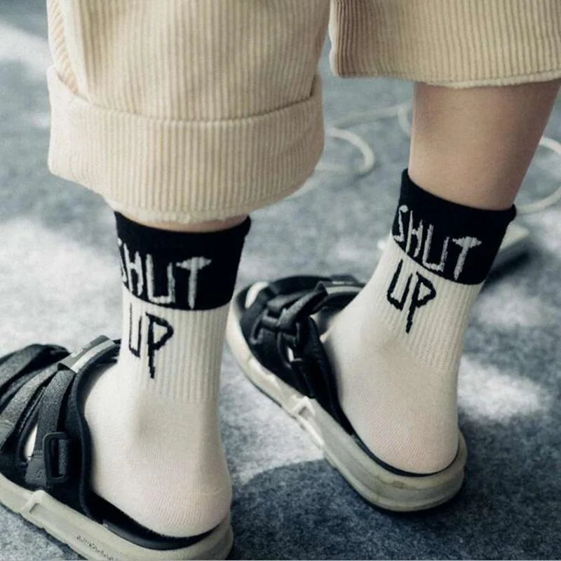 Autumn Winter Unisex Cool Funny Women Cotton Sexy Socks English Letter Street Fashion Men's Cotton Sox Women's Ins Socks Hot Pop