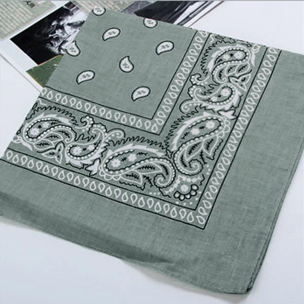 New Fashion Hip Hop 100% Cotton Bandana Square Scarf 53cm*54cm Black Red Paisley Headband Printed Women Men Boys Girls