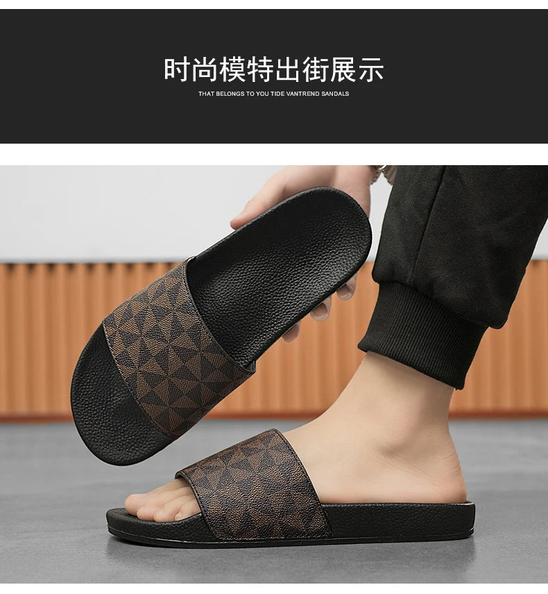 Slippers for men to wear outside in summer men's non-slip and anti-odor comfortable soft flip-flops outdoor trendy sandals