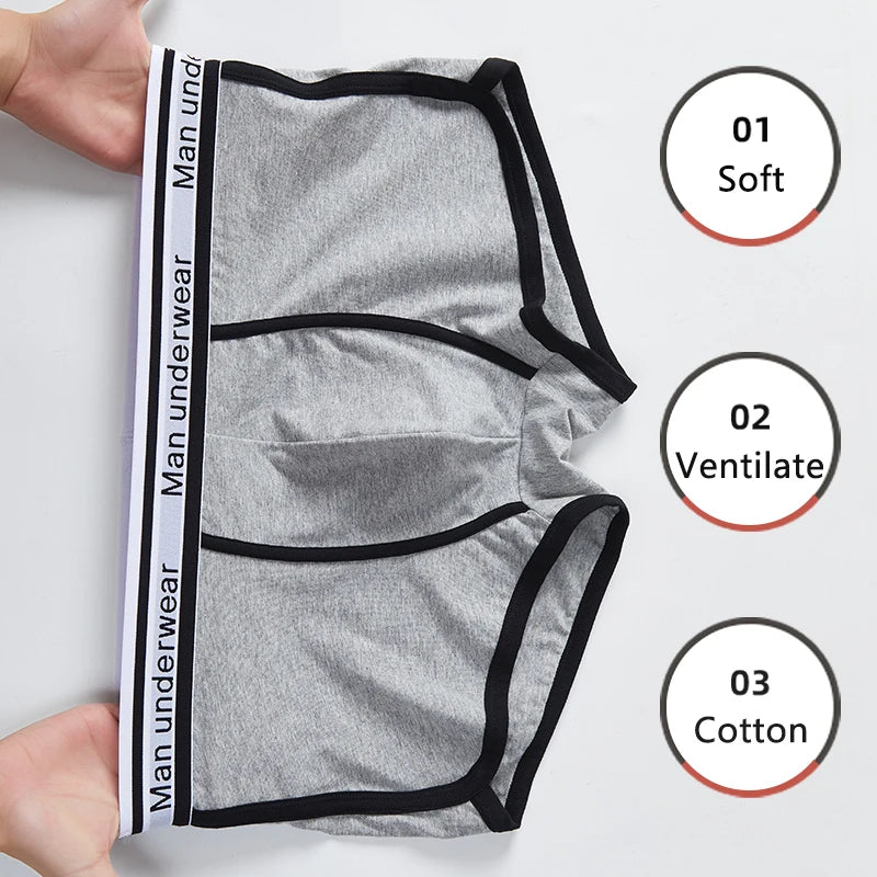 Men Sports Boxers Shorts Underpants Underwear Black White Gray M L XL Breathable Fashion Fitness Sports Fitness