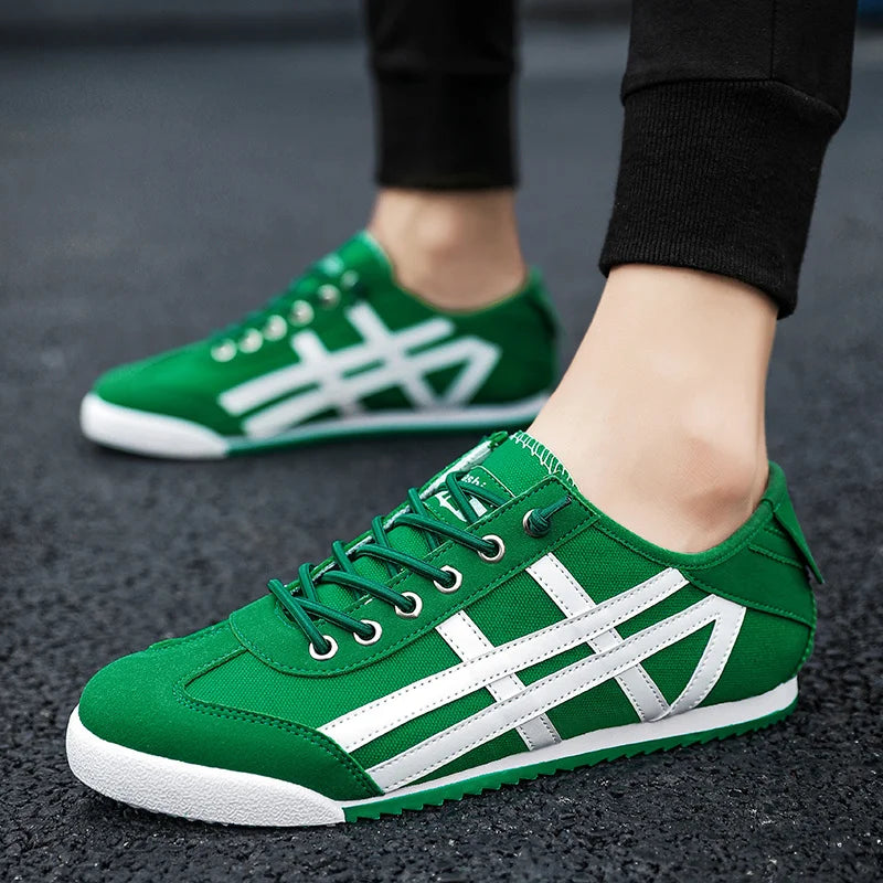 Fashion Green Summer Men's Sneakers Canvas Shoes Low-Top Comfortable Flat Vulcanized Shoes for Men Breathable Gym Mens Trainers