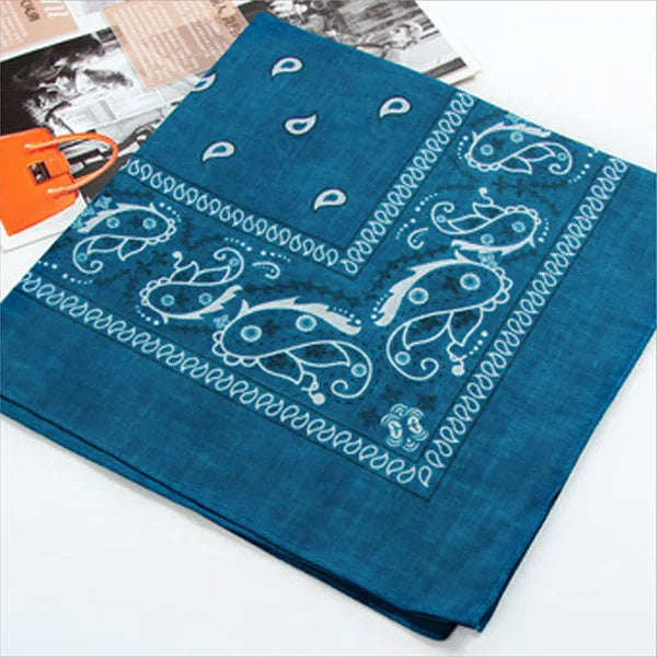 New Fashion Hip Hop 100% Cotton Bandana Square Scarf 53cm*54cm Black Red Paisley Headband Printed Women Men Boys Girls