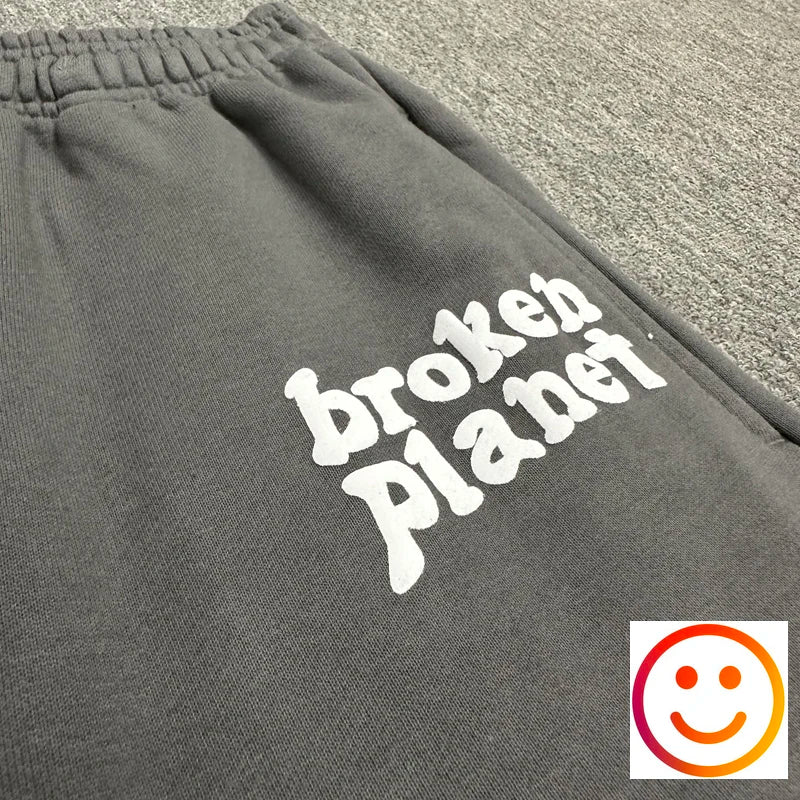 Foam Print Logo Broken Planet Track Pants  Men Women High Quality Cotton Clothes Streetwear Casual Jogger Trousers Sweatpants