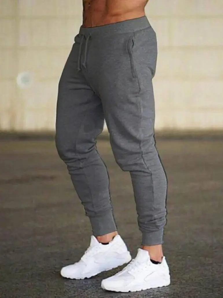 2024 Fashion Men Gyms Pure color Pants Joggers Fitness Casual Long Pants Men Workout Skinny Sweatpants Jogger Tracksuit Trousers