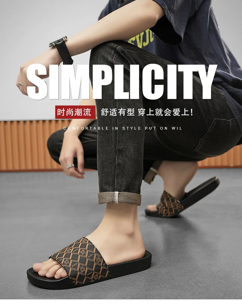 Slippers for men to wear outside in summer men's non-slip and anti-odor comfortable soft flip-flops outdoor trendy sandals