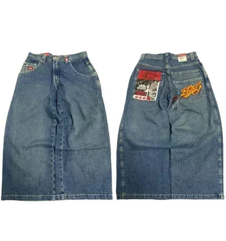 JNCO Oversized Sweatpants Y2k Pants Men Harajuku Embroidered Baggy Jeans Denim Imported Pants Goth High Waist Wide Trousers