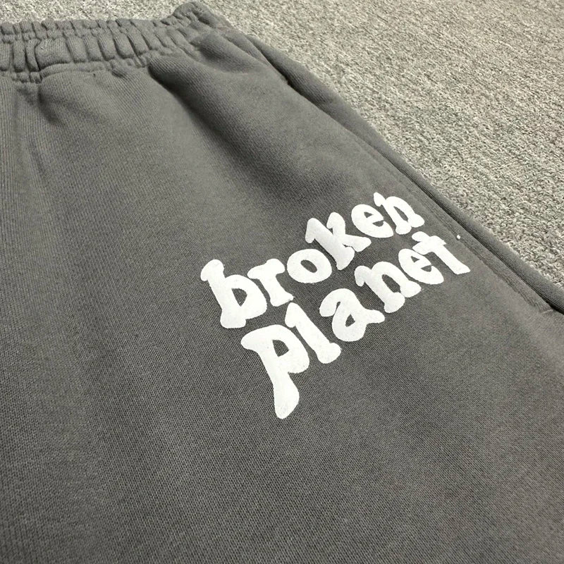 Foam Print Logo Broken Planet Track Pants  Men Women High Quality Cotton Clothes Streetwear Casual Jogger Trousers Sweatpants