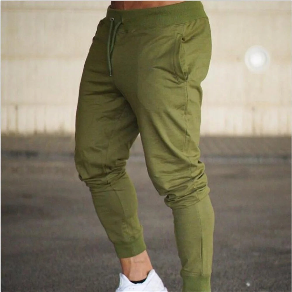 2024 Fashion Men Gyms Pure color Pants Joggers Fitness Casual Long Pants Men Workout Skinny Sweatpants Jogger Tracksuit Trousers