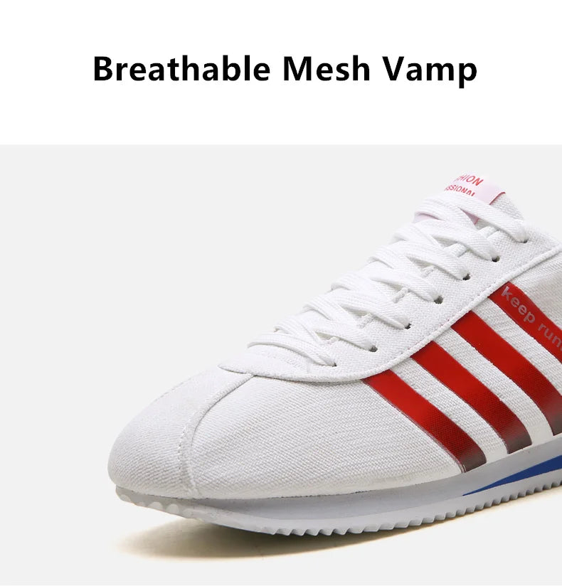 Retro White Red Triples Canvas Sports Shoes Men Sneakers Breathable Mens Trainers Low-cut Flat Casual Sneakers Male Espadrilles