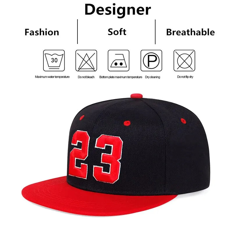 Unisex 23 Embroidery Hip-hop Hats Outdoor Adjustable Casual Baseball Caps Sunscreen Hat