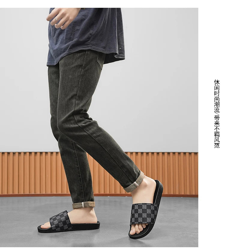 Slippers for men to wear outside in summer men's non-slip and anti-odor comfortable soft flip-flops outdoor trendy sandals