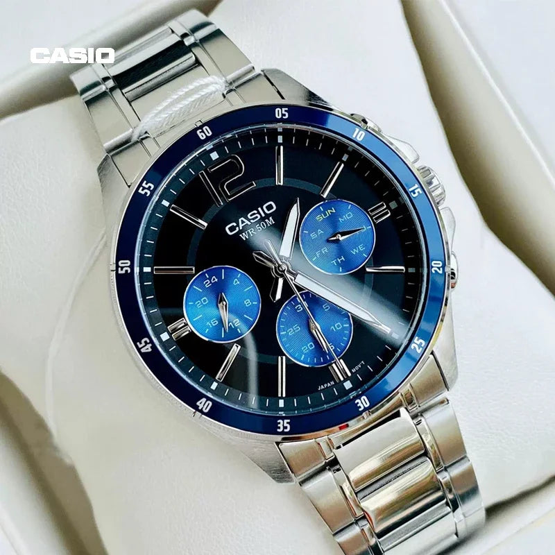 Casio MTP-1374D Classic Three Eyes Men's Quartz Waterproof Fashion Casual Business Simple Ladies Gift Versatile Date Week