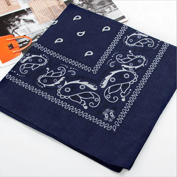 New Fashion Hip Hop 100% Cotton Bandana Square Scarf 53cm*54cm Black Red Paisley Headband Printed Women Men Boys Girls