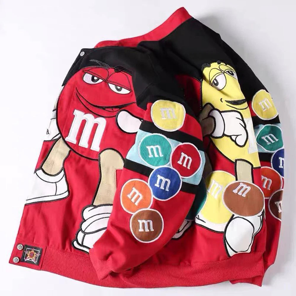 Autumn And Winter American Trendy Couple Wear Hip-Hop Embroidered Jacket Loose Stand-Up Collar Baseball Uniform Casual Jacket