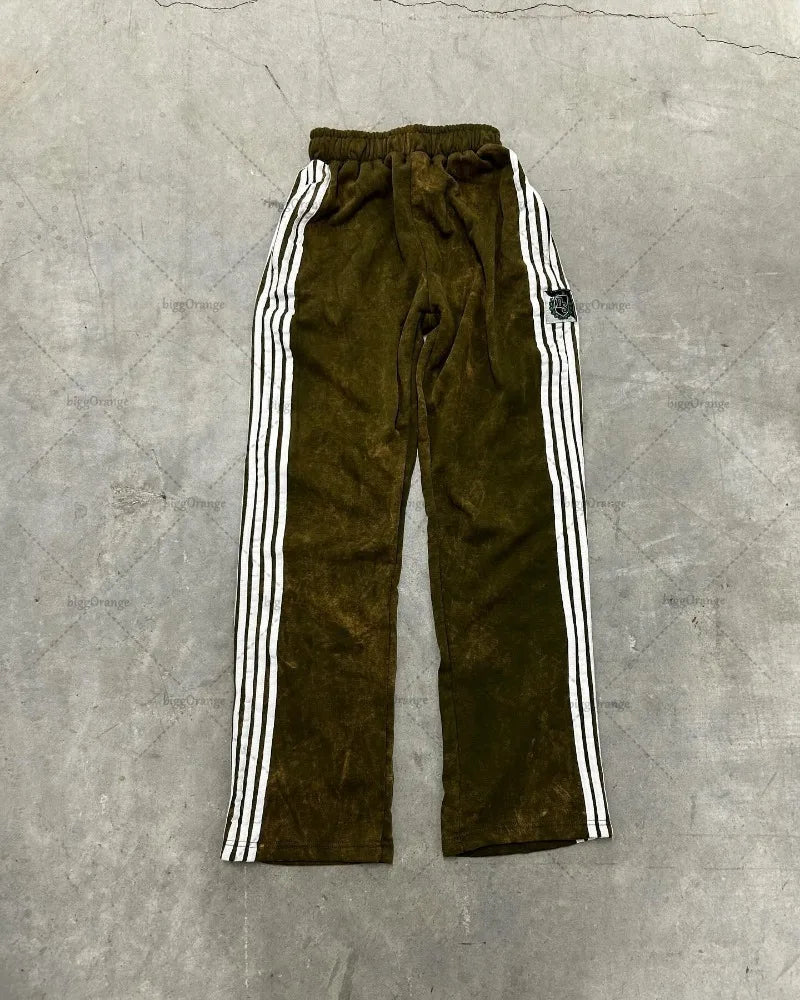 American Street Fashion Striped Casual Pants Men Y2k Harajuku High-waisted Wide-leg Pants Hip-hop Retro Oversized Trousers Women