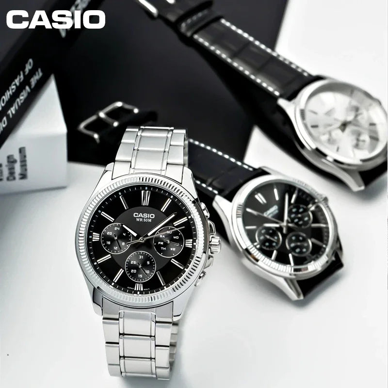 Casio MTP-1374D Classic Three Eyes Men's Quartz Waterproof Fashion Casual Business Simple Ladies Gift Versatile Date Week