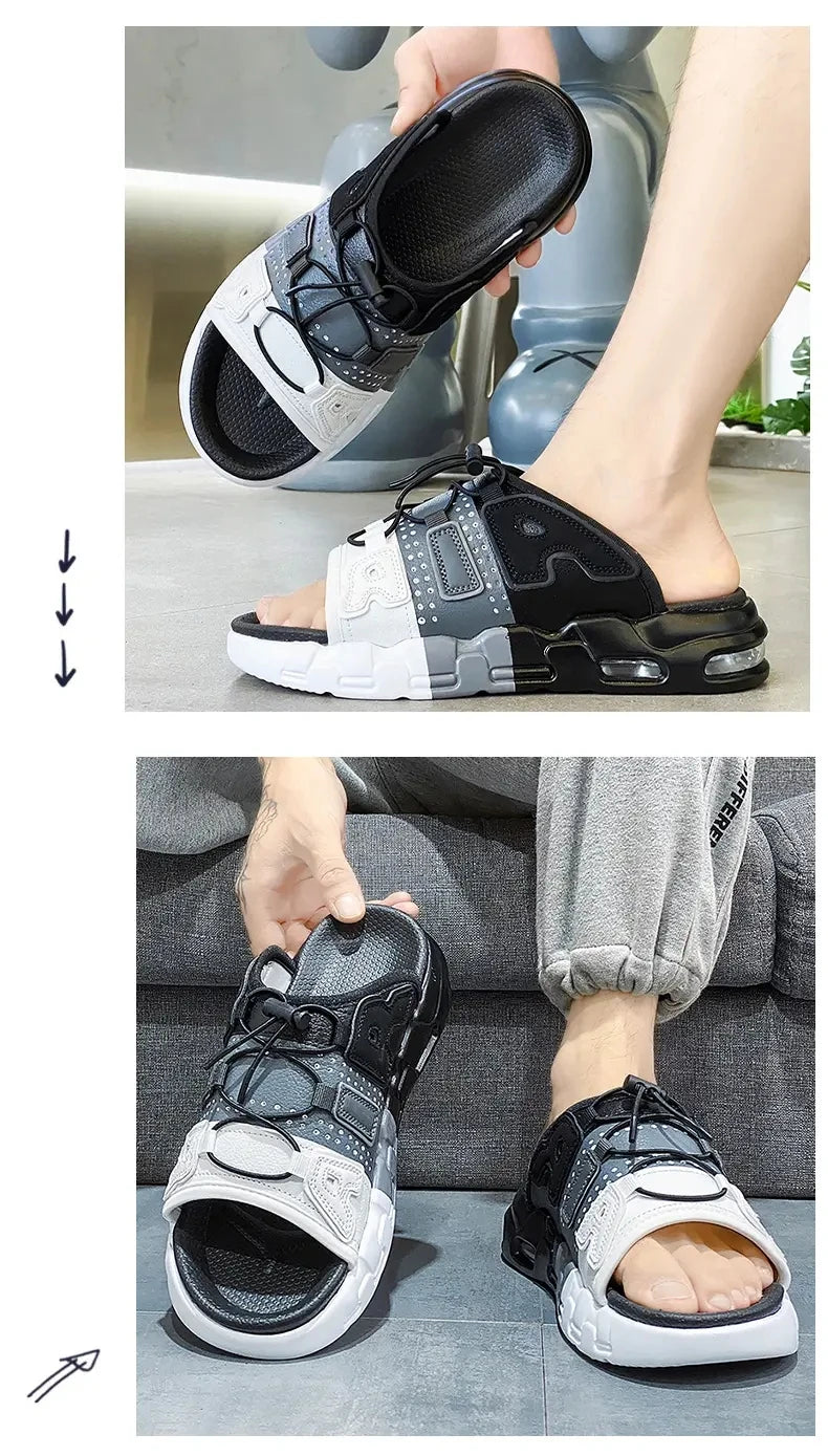 Men's Beach Slippers Casual Men Shoes Lightweight Waterproof Slippers For Men New Comfortable Wear-Resistant Non-Slip Slipper